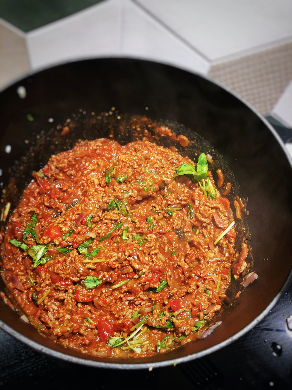 The Bolognese starting to take shape