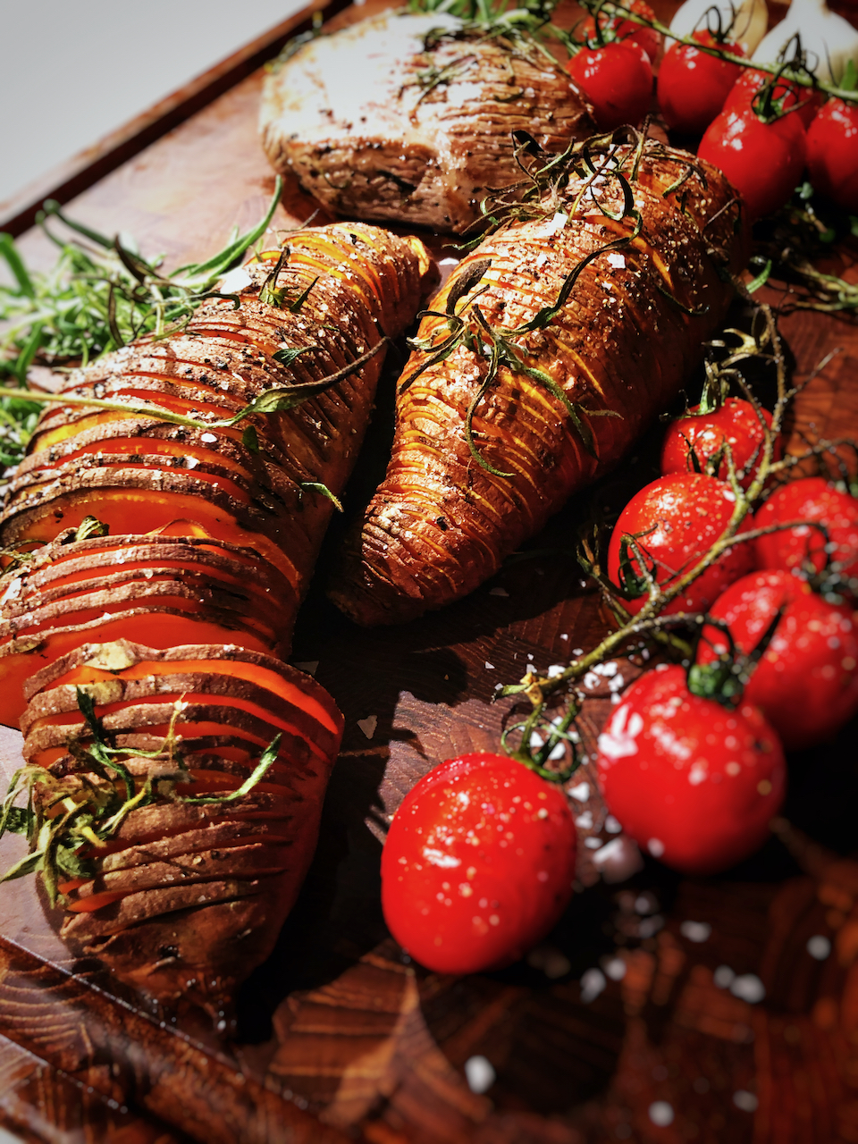 Hasselback sweet potato