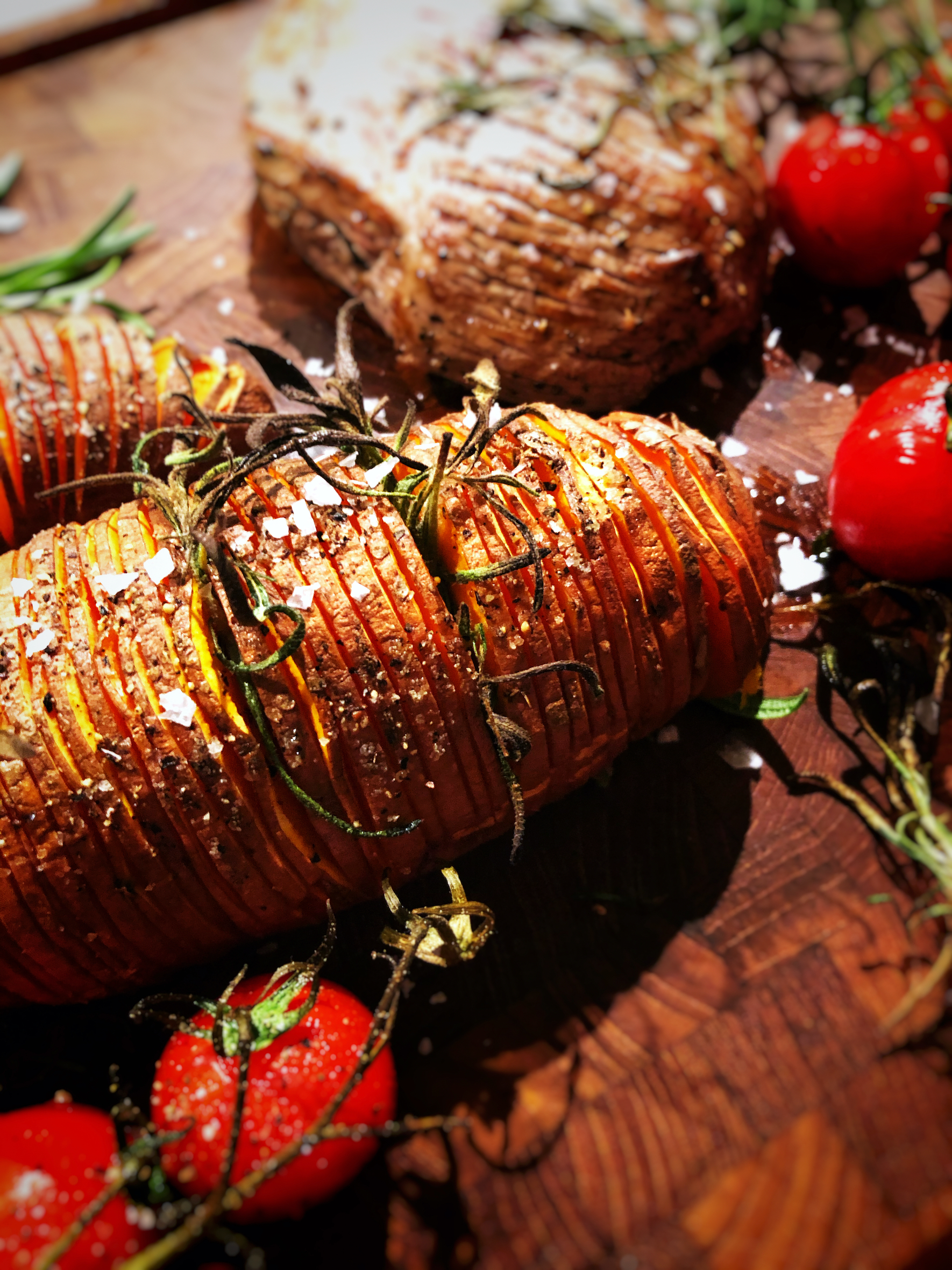 Hasselback sweet potato