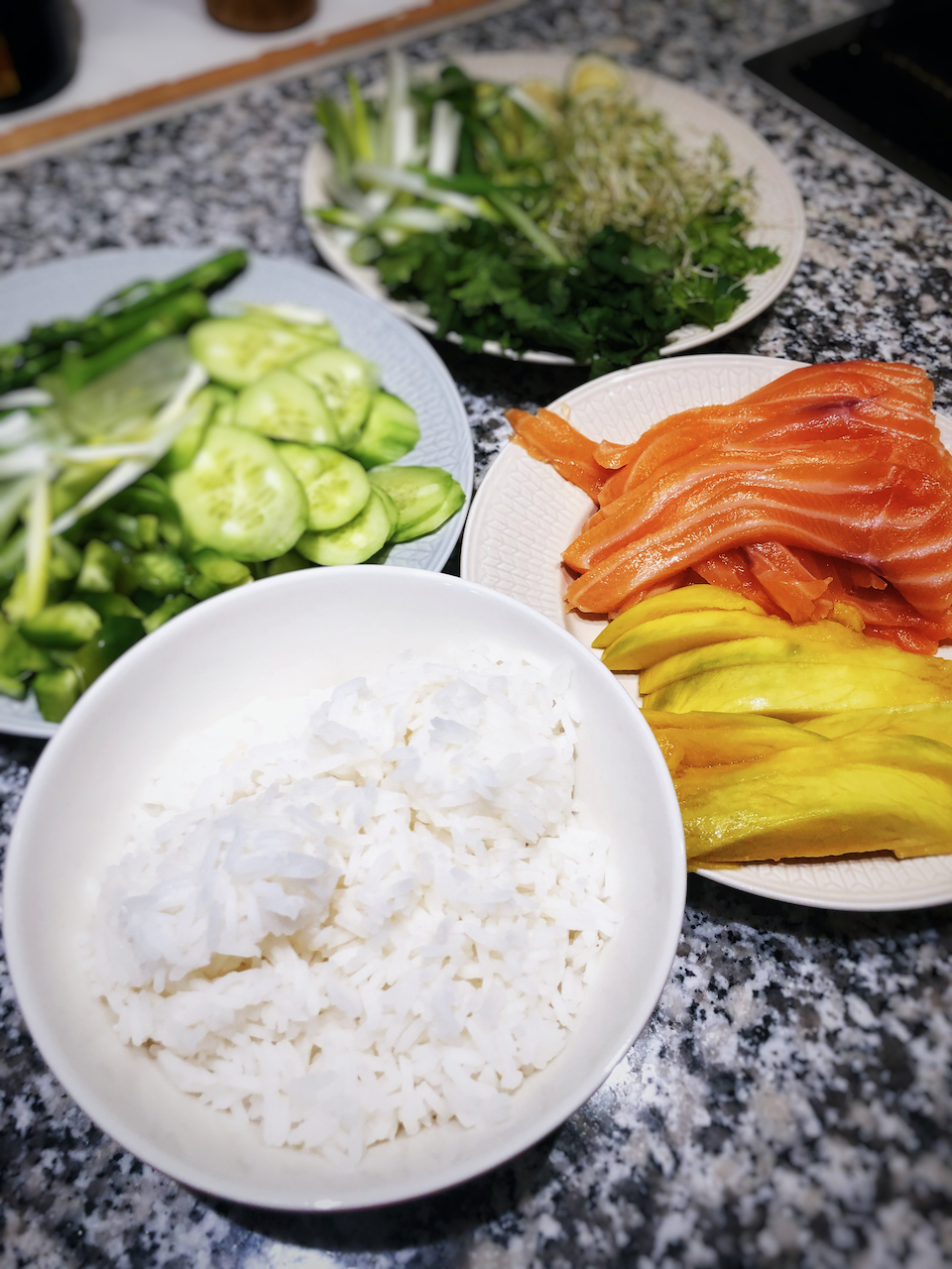 Poké bowl ingredients