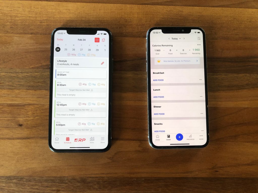 RP Diet vs MyFitnessPal